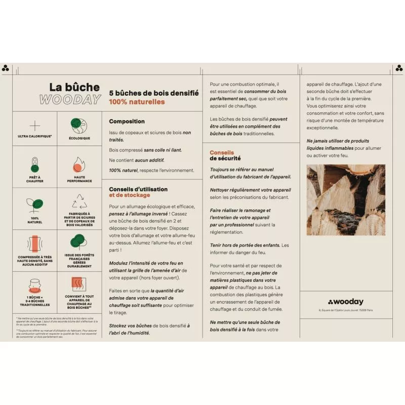 Bois Densifié Premium - 96 paquets de 5 bûches - Palette environ 925kgs – Image 3